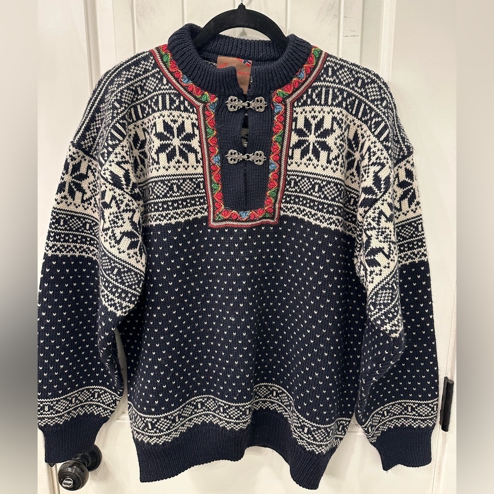 Vintage Christiania Sweaters Pure Wool Norwegian Nordic Sweater M - Picture 2 of 16